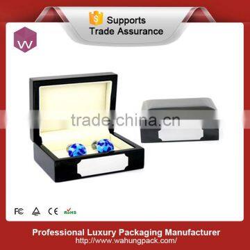 Fancy Newest Storage Cufflink Box Gift Black/ Quality Wood Women's Cufflink Boxes For Sale