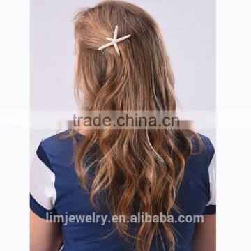 Lovely gold starfish hair pin for girls