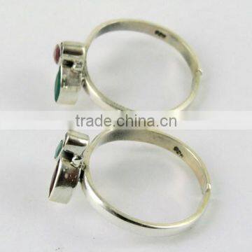 Be Better Red Onyx_Green Onyx_White CZ 925 Sterling Silver Toe Ring, Online Silver Jewelry, Unique Silver Jewelry photo-4