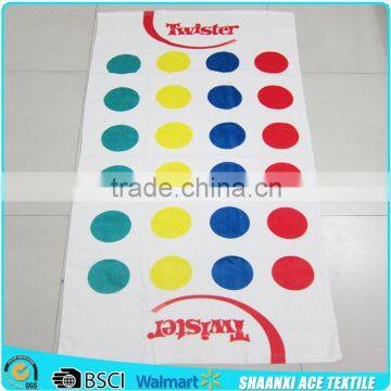 100% cotton reactive printing twister game towel set printing game beach towel