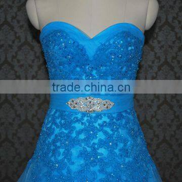 (MY0088) MARRY YOU China Factory Custom Made Ice Blue Lace Country Western Wedding Dress 2016 photo-5