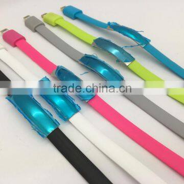Colorful Micro USB 2.0 Data Sync Charging Wrist Bracelet Shape Cable Lead Cord Line For SAMSUN