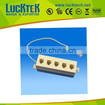 RJ11 / RJ12, telephone box with 5ways 6P4C Modular jack with telephone cable