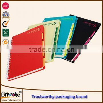 plastic cover spiral notebook/hardcover spiral school notebook/spiral wire notebook