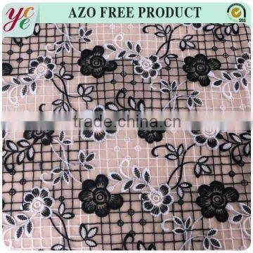 white and black chemical embroidery fabric wholesale