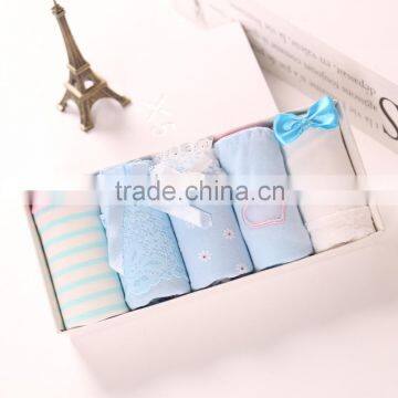 LT001 Cheap 100% Cotton Women Lady high waist Briefs gift box packaging