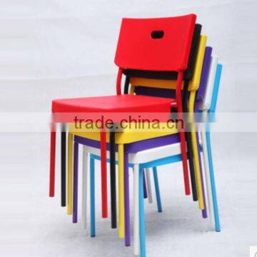 Simple colorful plastic dining chair