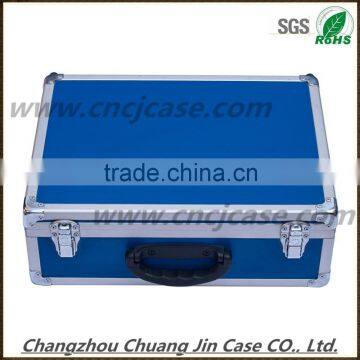 Blue Hot sale factory price with EVA foam impression box aluminum metal tool box with EVA