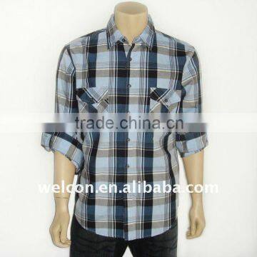 European Men's casual plaid stylish organic cotton shirt