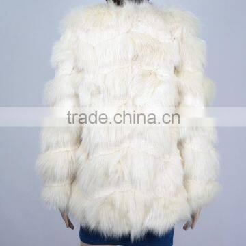 Fashion Rabbit Fox Fur Coat From China Women White Fox Fur Coats KZ150103 photo-2