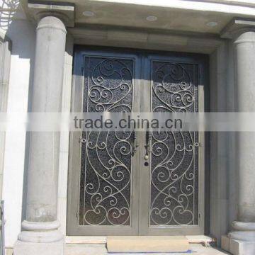 Ornamental wrought iron gate glass panels Manufacturer