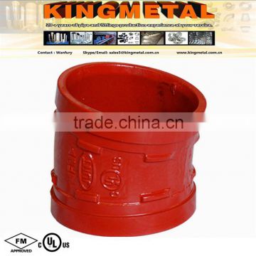 11.25 Degree FM / UL Approved 3" Ductile Iron Grooved Elbow