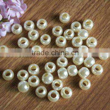 new arrival fancy round big hole loose pearl imitation beads for fashion necklace earring