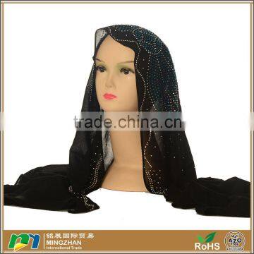 Women's Black Head Rivet Stud Hijab Islamic Scarf Wholesalers