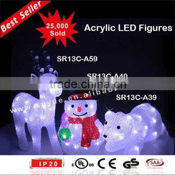 Wholesale UL listed outdoor Acrylic polar bear christmas decoration with LED light