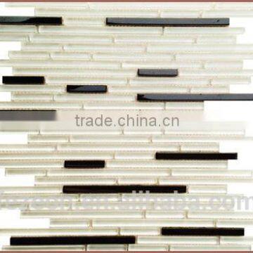 White and Black Crystal Glass Mosaic Tile Glass Backsplashes