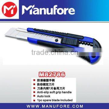 Retractable core, multi material snap on cutter knife