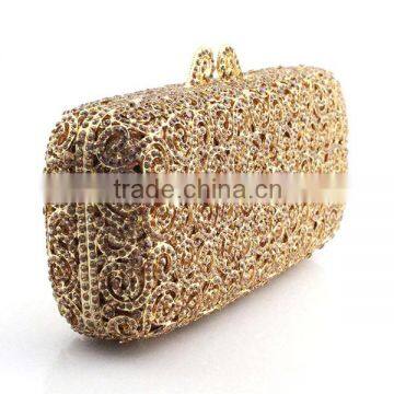 Golden Clutch Bag Pattern Crystal Lady's Wedding Party Evening Clutch Bag (8740A-G) photo-2