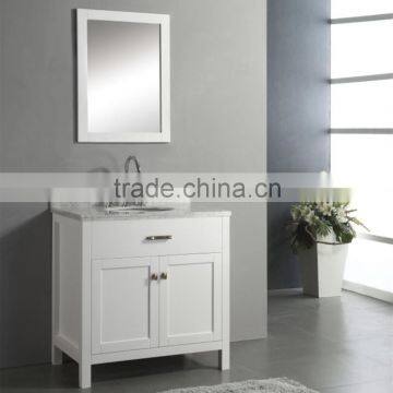 America Style Modern Solid Wood Bathroom Cabinet with Sink