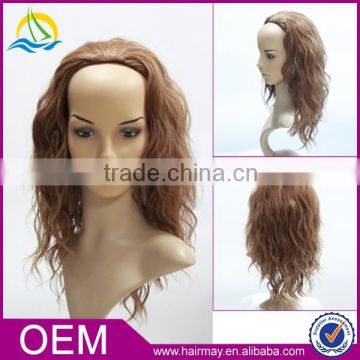 Wholesale cheap synthetic jewish wig blonde artificial kinky curly u part wig