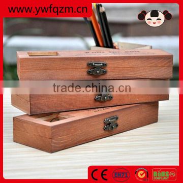 multifunction handmade wooden pencil box with lock