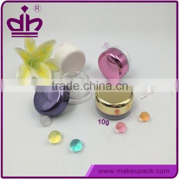 10g plastic transparent cosmetic sample jar for skin care cream