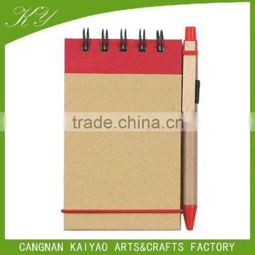 wholesale stationery notebook a5 eco recycled fsc paper spiral notepads with pen