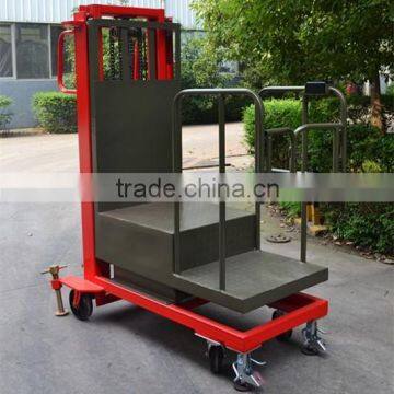 300kg load capacity 12V battery PU wheels semi-electric order picker