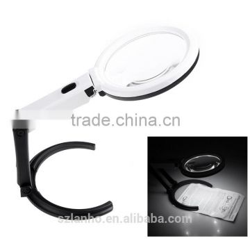 Medical 2X-5X Foldable 10 LED Lighted Magnifying Super-Bright Glass Lens Lamp Desk Reading Magnifier Foldable