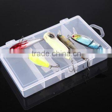 5pcs Fishing Hard Baits Lures Minnow Popper Crank Popper Carbon Steel Hook With Box photo-3
