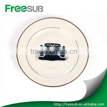 Printed Logo Ceramic Blank White Color 10" Wholesale Double Gold Rimmed Plates photo-2