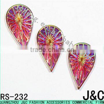 16*28mm colorful drop shape sew on resin stones