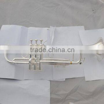 silver plated professional reversed casing trumpet