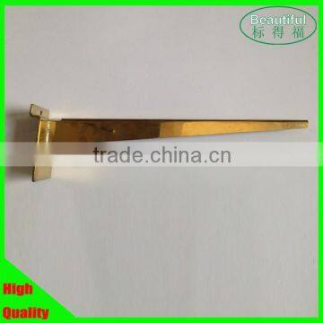 Golden glass brackets,Slatwall Shelf Brackets,glass support