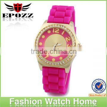 Branded quartz ladies colorful silicone popular fashion watch