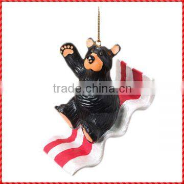 Inflatable resin custom black bear 2014 christmas tree decoration