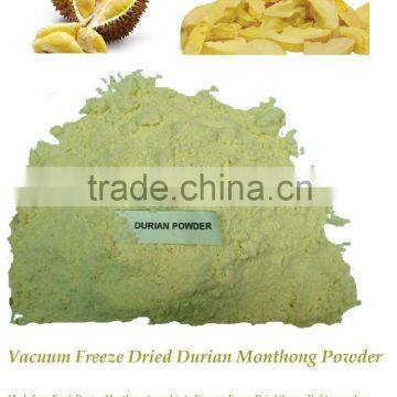 High Quality Vacuum Freeze Dried Durian " Monthong " powder . Made in Thailand