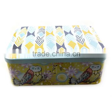 Wholesale small hinged rectangular metal mint tin box