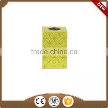 Yellow Oblong Wooden Candlestick