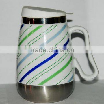 Ceramic Stainless Steel mug,ceramic mug with stainless steel,travel mug