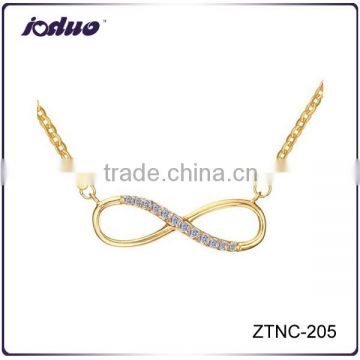 Fashion 18K Plated Zircon Infinity Stainless Steel Necklace