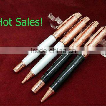 1208CB Engrave pattern with lacquer finishing metal ball pen and roller pen of rose gold plating for promotion gift