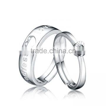 HDS10 fashion design 925 sterling sliver adjustable love ring for couples