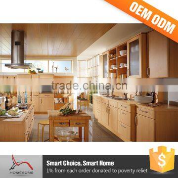 Charitable product customized teak solid wood kitchen cabinet