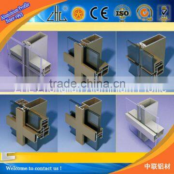 powder coated aluminium profile in Aluminum Profiles,invisible aluminium profiles for curtain walls,OEM