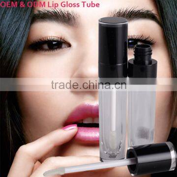 Private label custom elegance cosmetic emtpy lipgloss case lip gloss bottle , custom plastic lip gloss containers