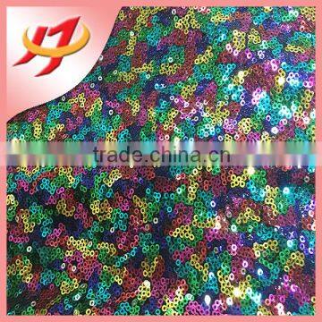 Wholesale Rainbow Sequin embroidery multi color Fabric for women