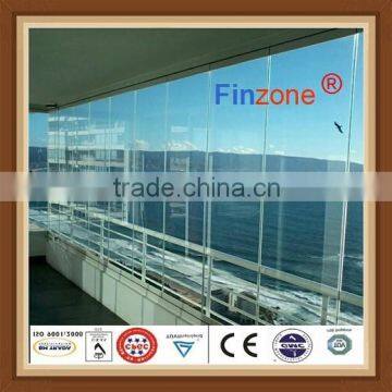 green product 8mm thickness glass frameless folding window for home deorate