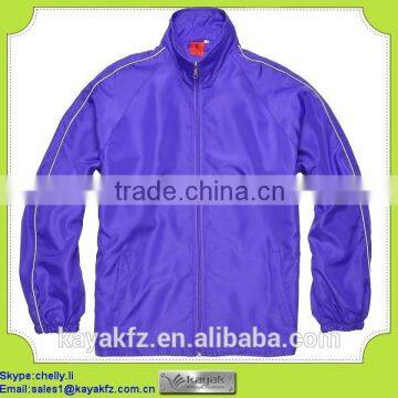 customized blue taslon men's windbreaker jacket