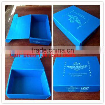 PP corrugated plastic Corflute box wit lids for fish,oysters,seafood